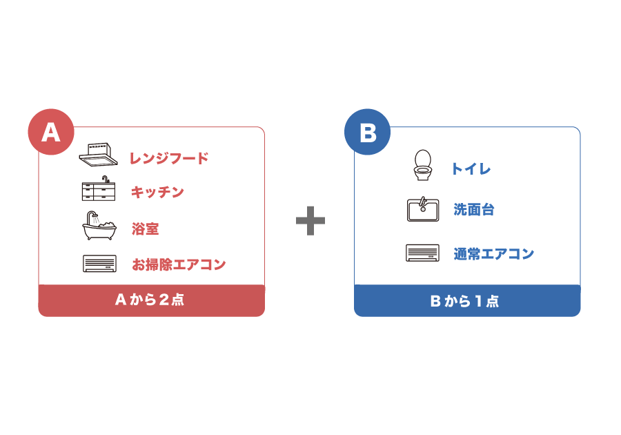 Aメニューから2点、Bメニューから1点をお選び頂けます！